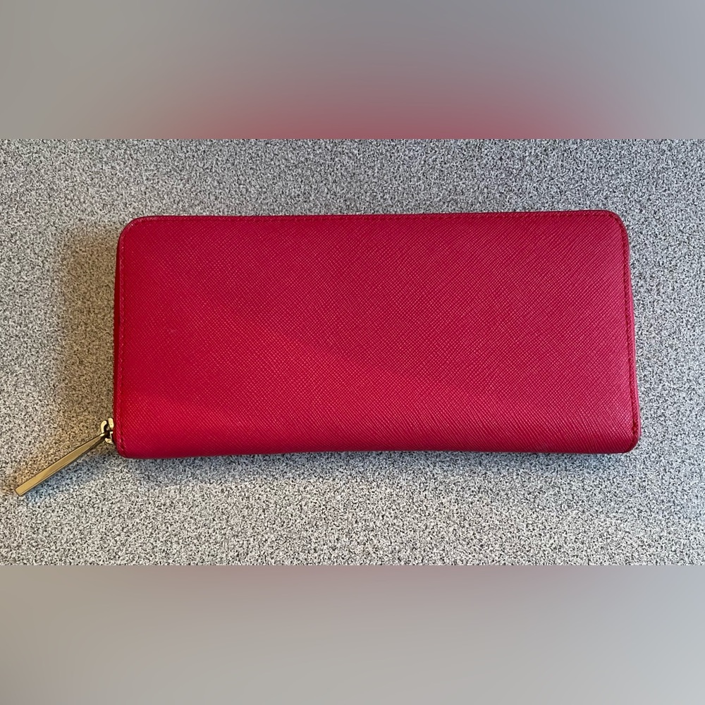 Danier Red Saffiano Leather Wallet